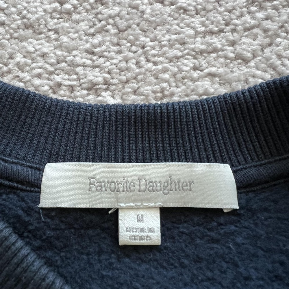 Favorite Daughter Sports Mom Sweatshirt Womens M Blue Fleece Crewneck Pullover - Picture 7 of 15